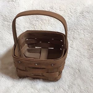 🧺 Vintage Longaberger 1985 Small Square Basket With Handle 🧺